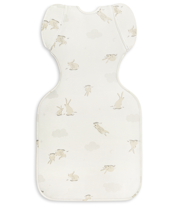 Swaddle Up™ Transition Bag 1.0 TOG Stretch Cotton Cloud Bunnies White M