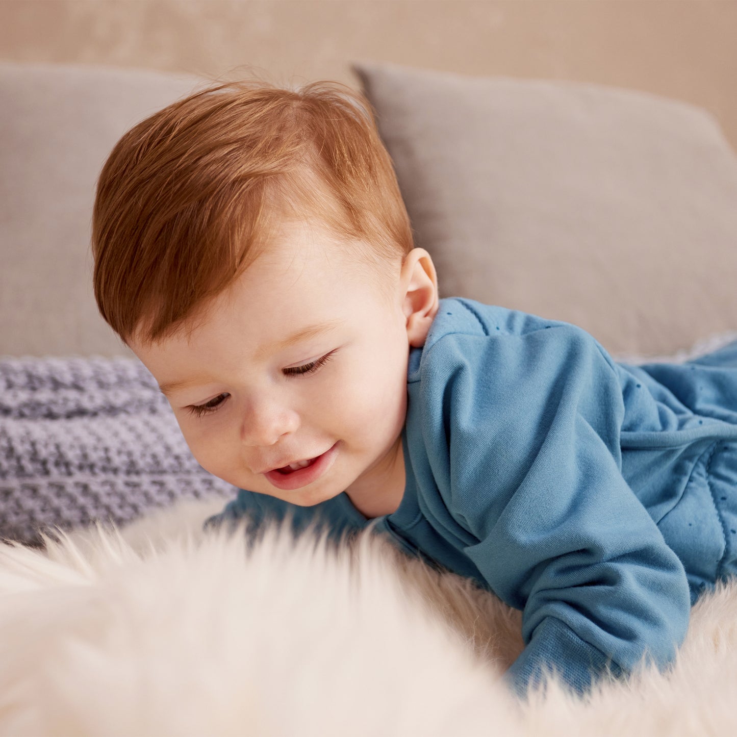 Sleep Bag Long Sleeve 2.5 TOG Cotton Storm Blue Pebbles