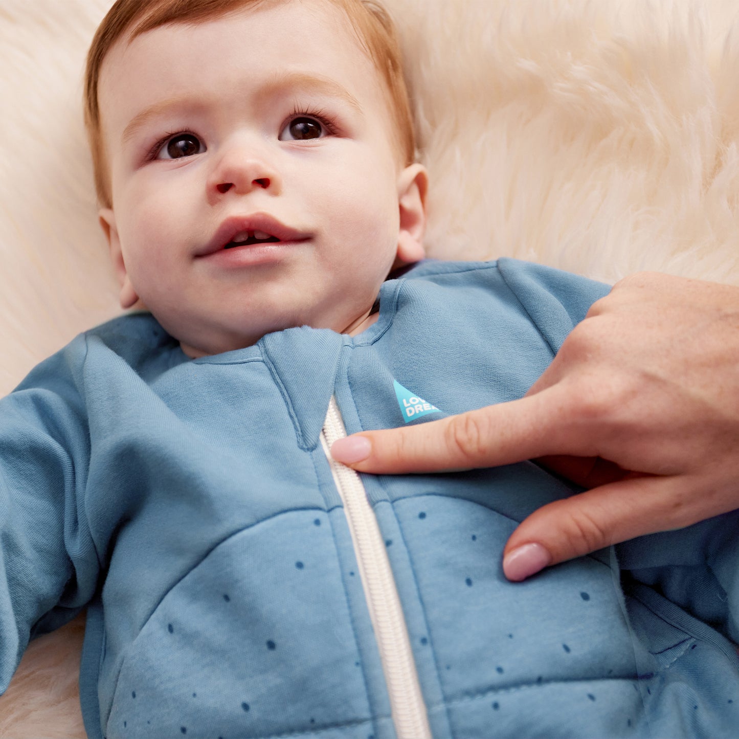 Sleep Bag Long Sleeve 2.5 TOG Cotton Storm Blue Pebbles